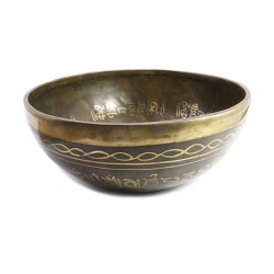 Поющая чаша кованая для медитации и йоги Ганеш, диаметр 11-12.8 см, Индия